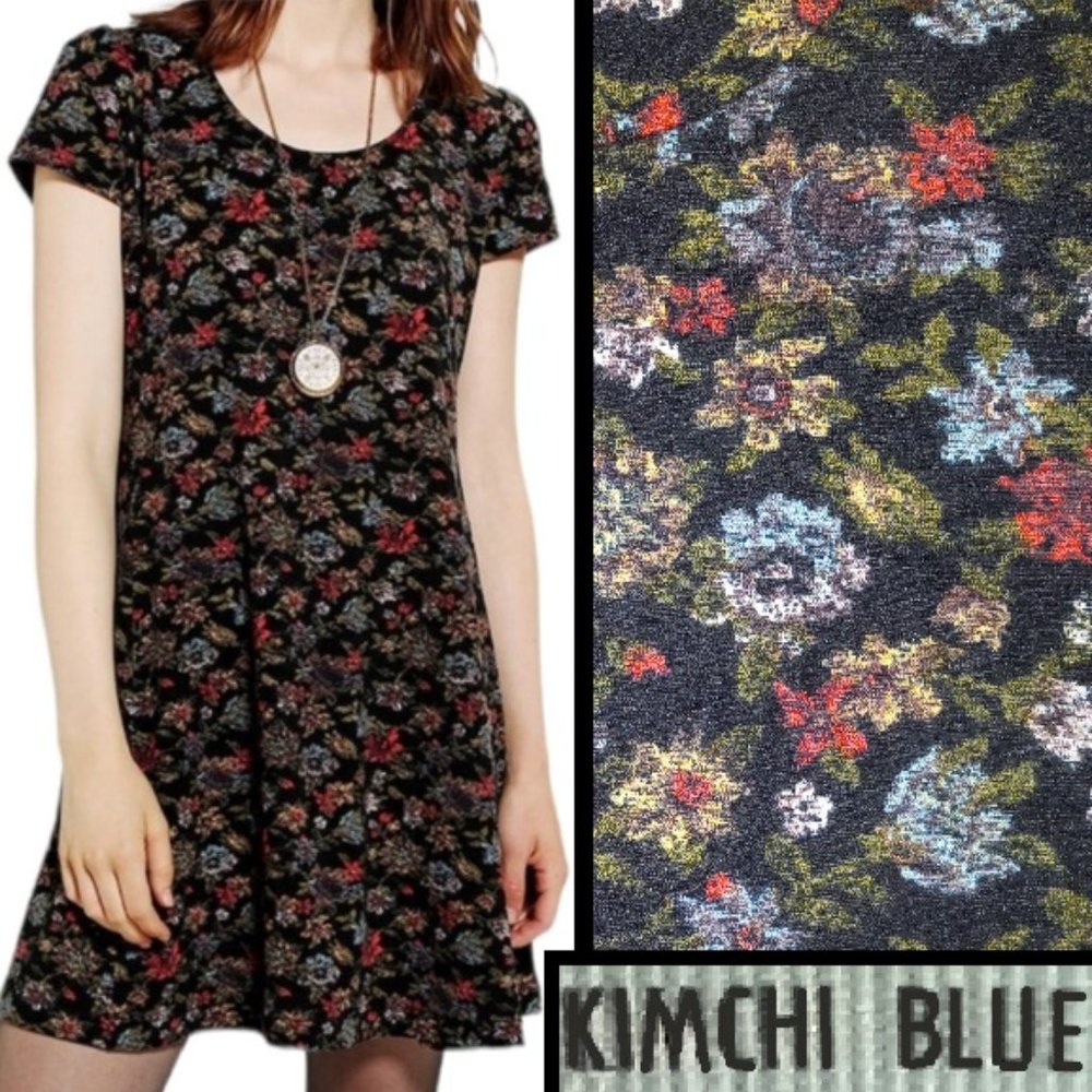Urban Outfitters Floral Mini Dress - Black and Multicolor
